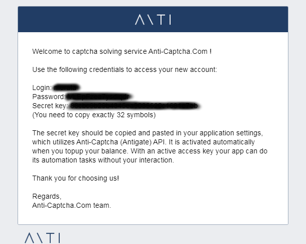 Anti Captchahアカウント登録メール