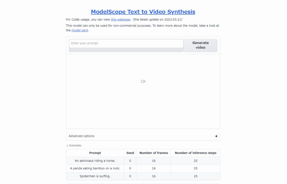 Text-to-video-synthesisのWebアプリ