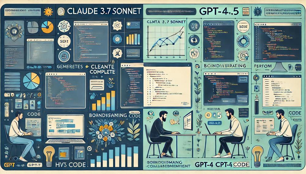 コーディングタスクにおけるClaude 3.7 SonnetとGPT-4.5の性能比較