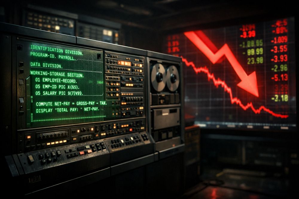 たった1本のブログ記事でIBM株310億ドル消失：COBOL×AIが揺るがすレガシー産業の地殻変動